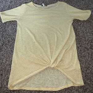 Stripped Shirt with Knot at the Bottom